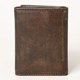 AMERICAN TANNER Genuine Leather Hand Burnished Trifold Wallet For Men Women H4.25 X W3 X D0.5
