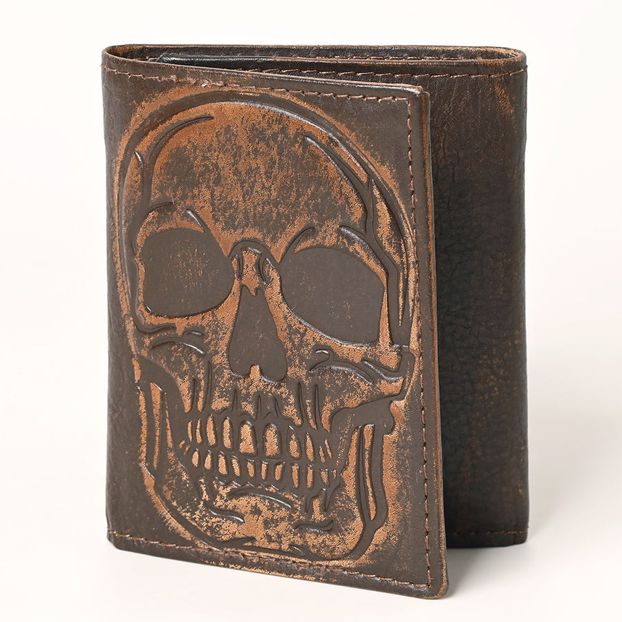 AMERICAN TANNER Genuine Leather Hand Burnished Trifold Wallet For Men Women H4.25 X W3 D0.5 - Uhorse