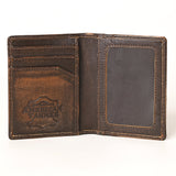 AMERICAN TANNER Genuine Leather Hand Burnished Bifold Wallet For Men Women H4.25 X W3 X D0.5