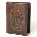 AMERICAN TANNER Genuine Leather Hand Burnished Bifold Wallet For Men Women H4.25 X W3 X D0.5