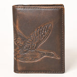 AMERICAN TANNER Genuine Leather Hand Burnished Bifold Wallet For Men Women H4.25 X W3 X D0.5