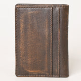 AMERICAN TANNER Genuine Leather Hand Burnished Bifold Wallet For Men Women H4.25 X W3 X D0.5