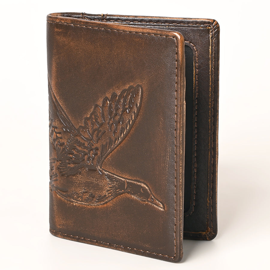 AMERICAN TANNER Genuine Leather Hand Burnished Bifold Wallet For Men Women H4.25 X W3 D0.5 - Uhorse