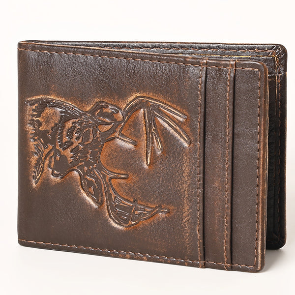 AMERICAN TANNER Genuine Leather Hand Burnished Bifold Wallet For Men Women H4 X W3.25 D0.5 - Uhorse