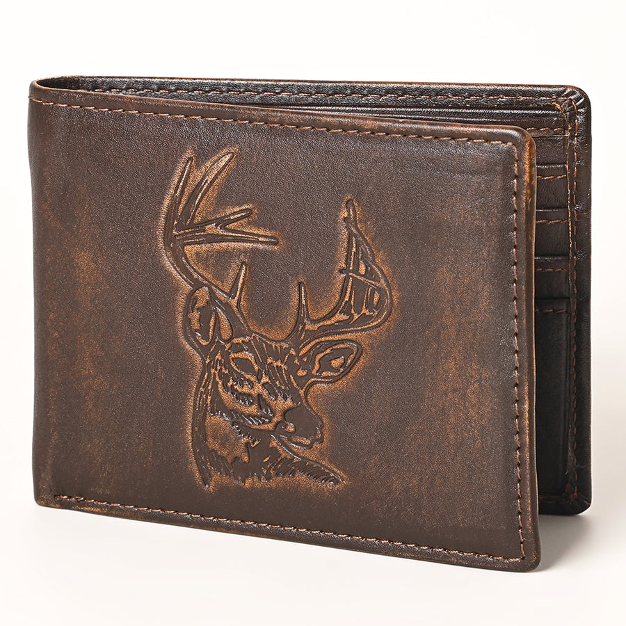 AMERICAN TANNER Genuine Leather Hand Burnished Bifold Wallet For Men Women H3.5 X W4.75 D0.5 - Uhorse