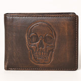 AMERICAN TANNER Genuine Leather Hand Burnished Bifold Wallet For Men Women H3.5 X W4.75 X D0.5