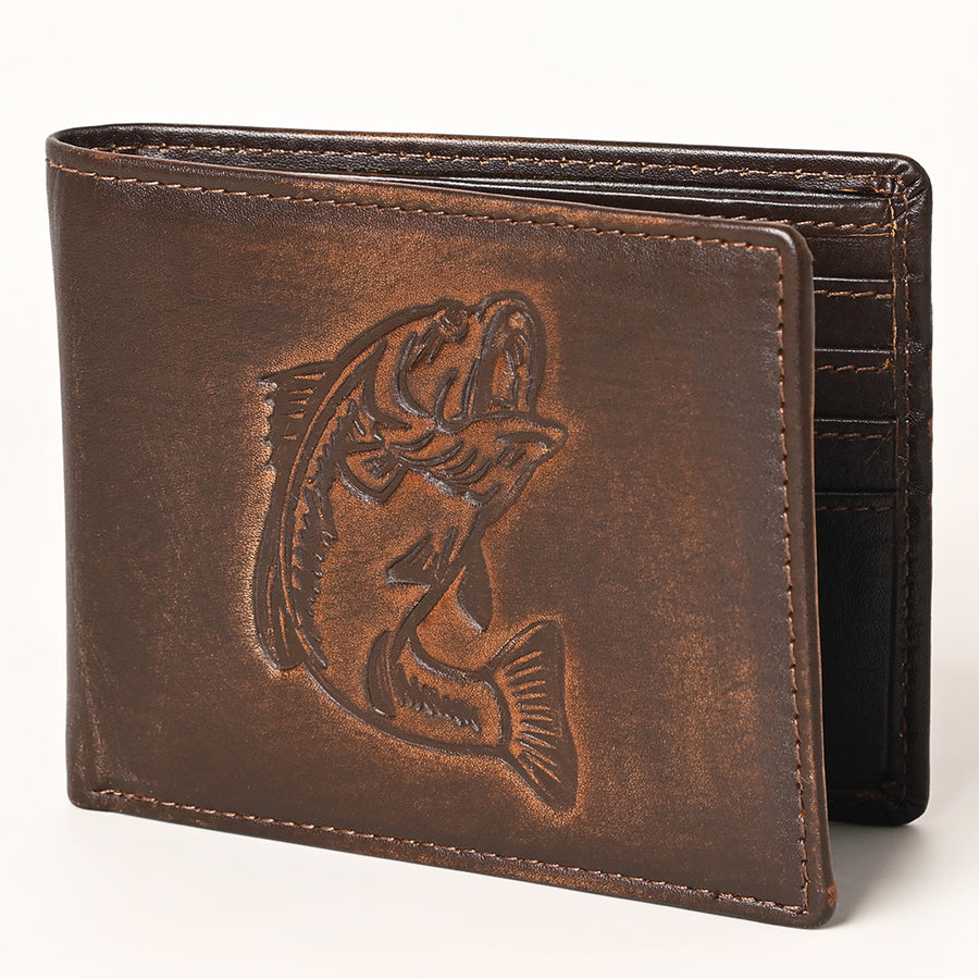 AMERICAN TANNER Genuine Leather Hand Burnished Bifold Wallet For Men Women H3.5 X W4.75 D0.5 - Uhorse