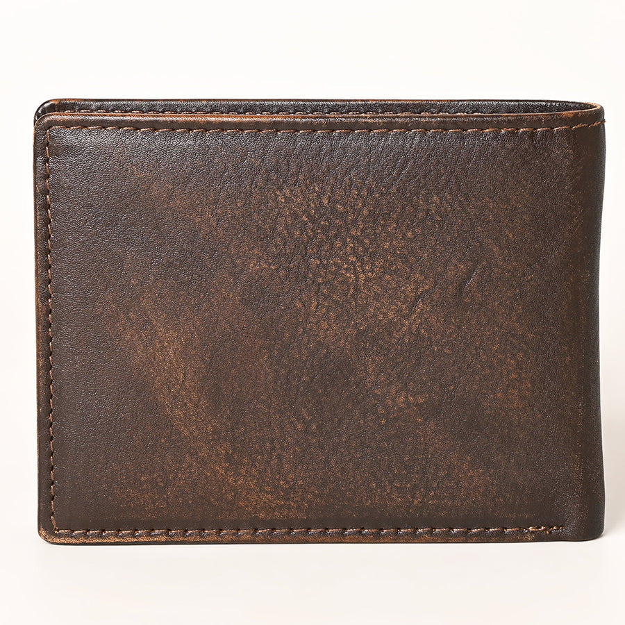 AMERICAN TANNER Genuine Leather Hand Burnished Bifold Wallet For Men Women H3.5 X W4.75 D0.5