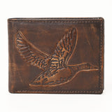 AMERICAN TANNER Genuine Leather Hand Burnished Bifold Wallet For Men Women H3.5 X W4.75 X D0.5