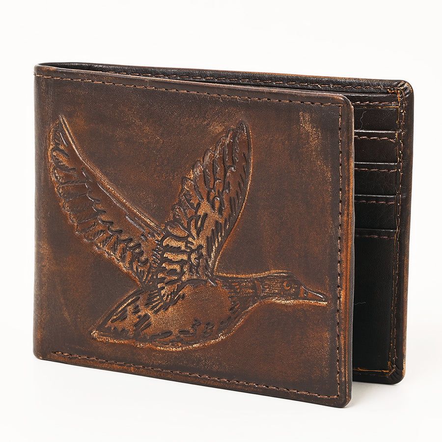 AMERICAN TANNER Genuine Leather Hand Burnished Bifold Wallet For Men Women H3.5 X W4.75 D0.5 - Uhorse