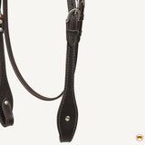 Hilason Western Horse Genuine Leather Headstall Bridle Engraved GS Concho Brown