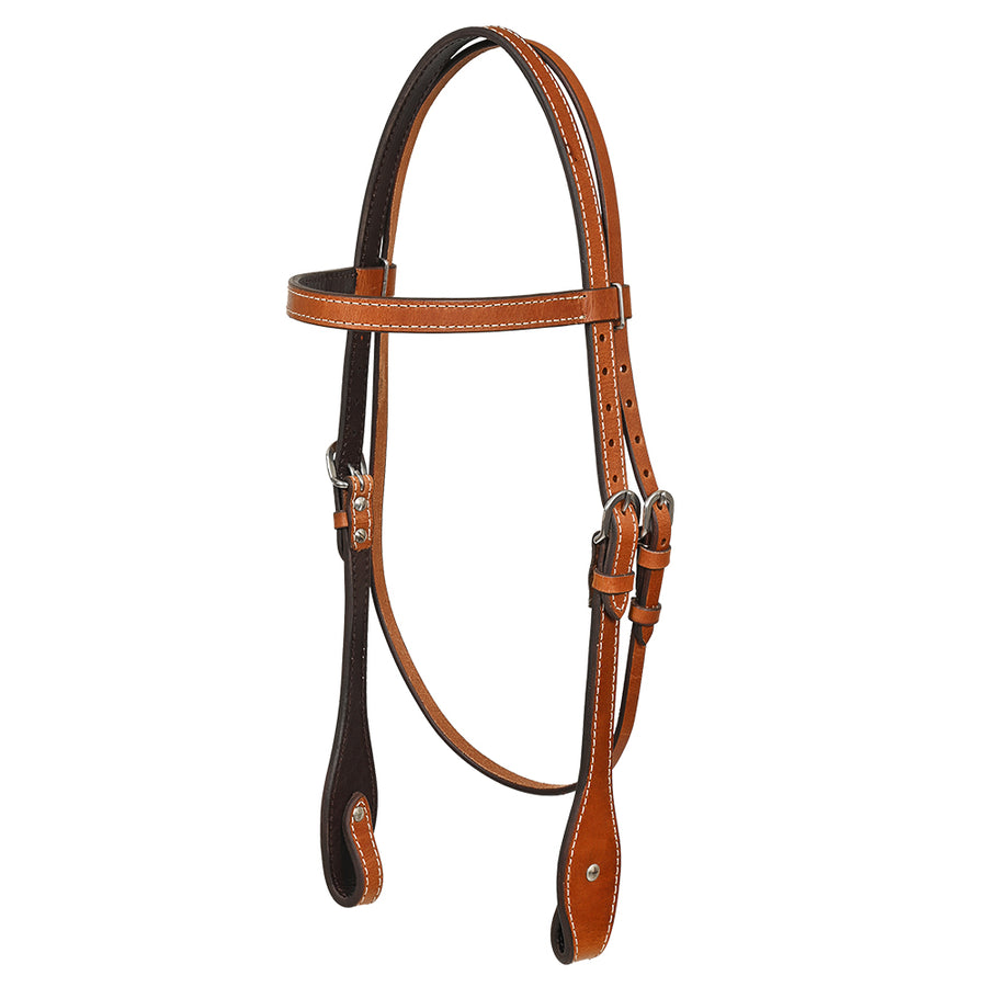 Hilason Western Horse Genuine Leather Headstall Bridle Engraved GS Concho Chestnut - Uhorse