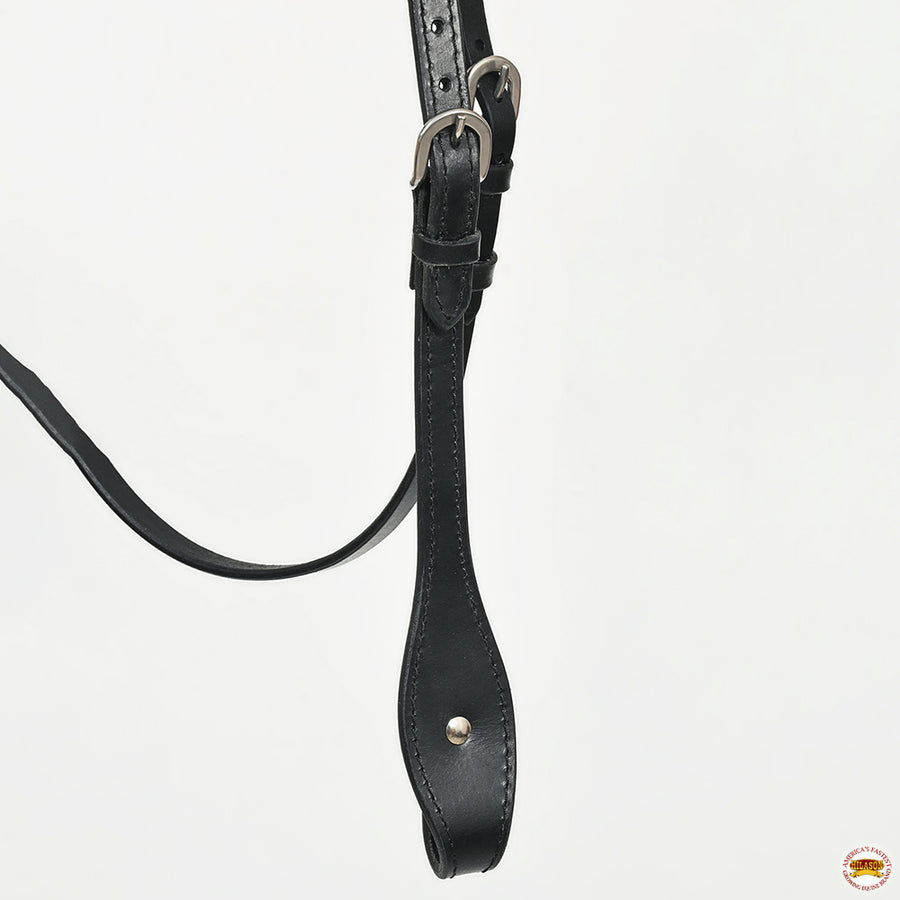 Hilason Western Horse Genuine Leather Headstall Bridle Engraved German Silver Concho Black