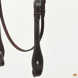 Hilason Western Horse Genuine Leather Headstall Bridle Engraved GS Concho Brown