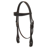 Hilason Western Horse Genuine Leather Headstall Bridle Engraved GS Concho Brown