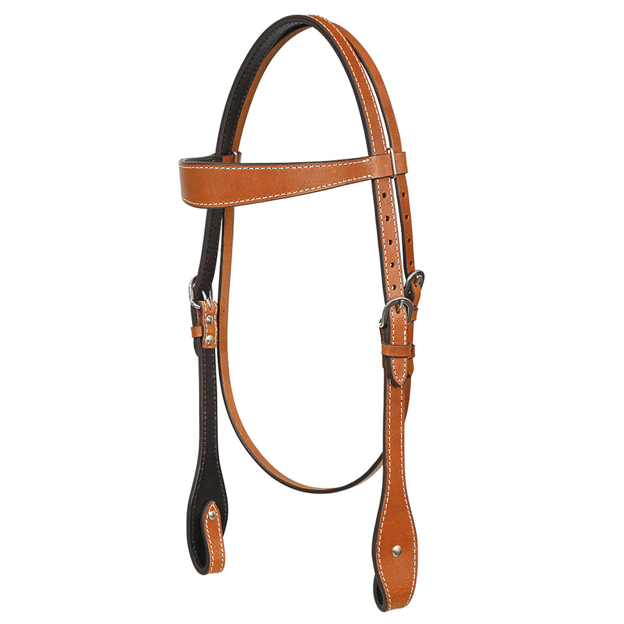 Hilason Western Horse Genuine Leather Headstall Bridle Engraved GS Concho Chestnut - Uhorse
