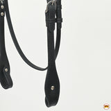 Hilason Western Horse Genuine Leather Headstall Bridle Engraved GS Concho Black