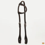 Hilason Western Horse Genuine Leather One Ear Headstall Bridle Engraved GS Concho Brown