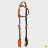 Hilason Western Horse Genuine Leather One Ear Headstall Bridle Engraved GS Concho Chestnut