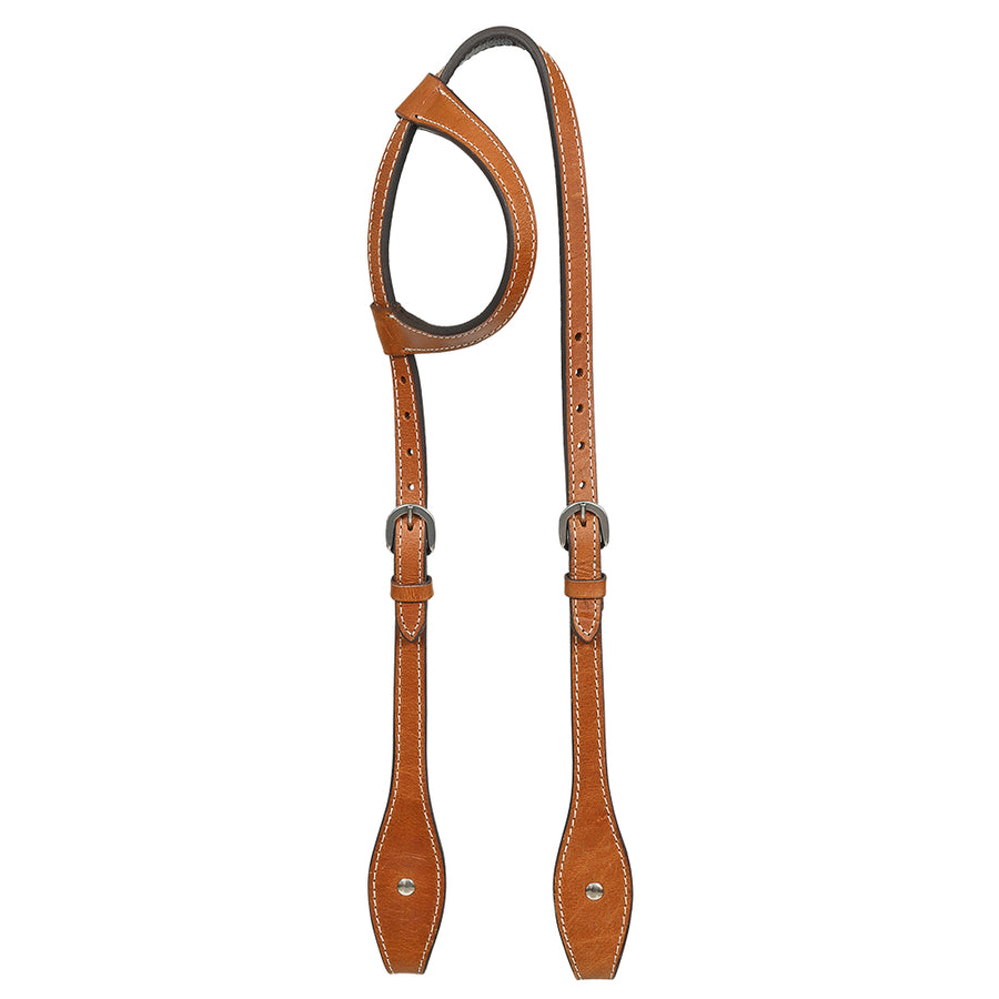 Hilason Western Horse Genuine Leather One Ear Headstall Bridle Engraved GS Concho Chestnut - Uhorse
