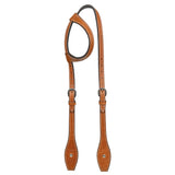 Hilason Western Horse Genuine Leather One Ear Headstall Bridle Engraved GS Concho Chestnut