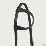 Hilason Horse Genuine Leather One Ear Headstall Bridle GS Concho Black