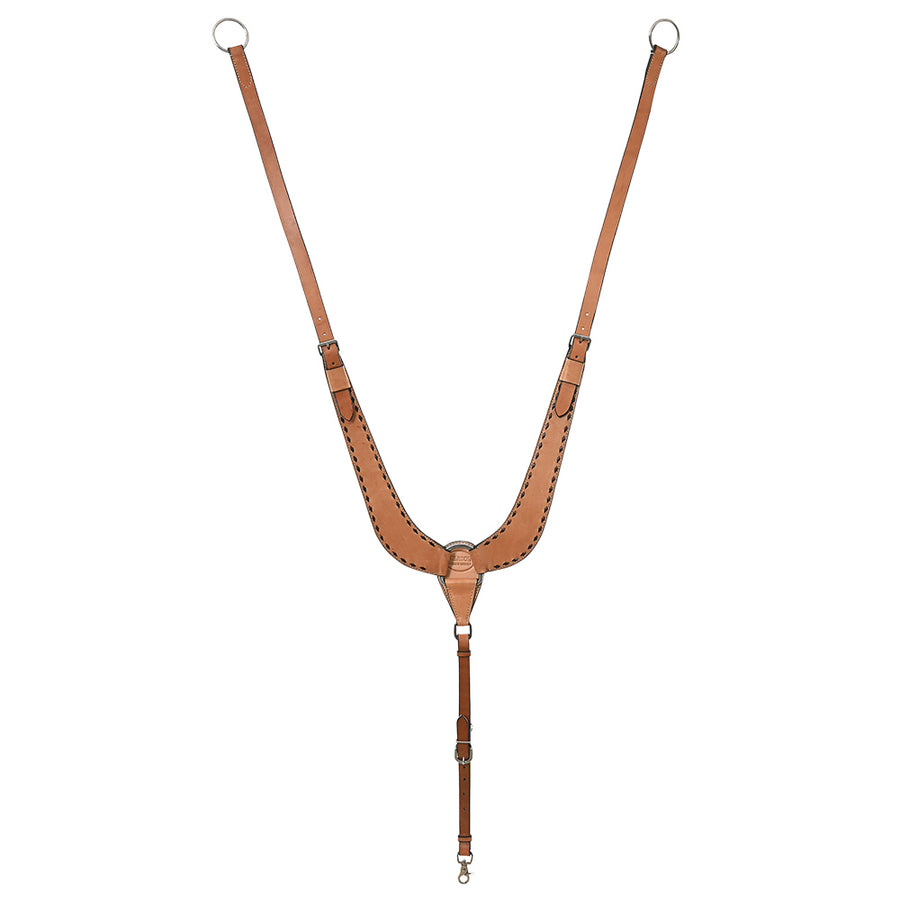 HILASON Western Genuine Leather Horse U Shaped Breast Collar Oiled Tan - Uhorse