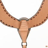 HILASON Western Genuine Leather Horse U Shaped Breast Collar Oiled Tan