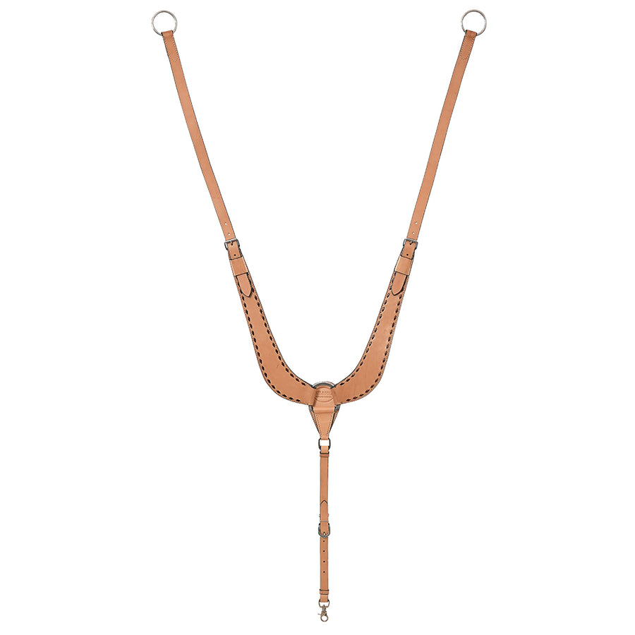 HILASON Western Genuine Leather Horse U Shaped Breast Collar Oiled Tan - Uhorse