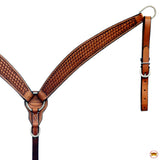 HILASON Western Leather Horse V Shaped Breast Collar Tan | Horse Breast Collar | Leather Breast Collar |Western Breast Collar