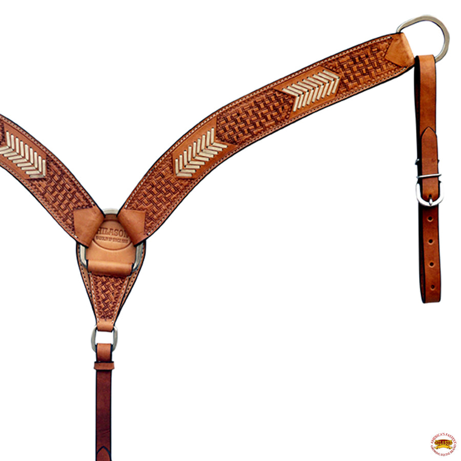 HILASON Western Leather Horse V Shaped Breast Collar Tan | |Western