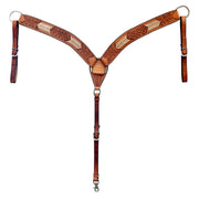 HILASON Western Leather Horse V Shaped Breast Collar Tan | |Western
