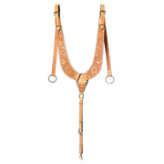 HILASON Leather Horse U Shaped Breast Collar Floral Tan | Western