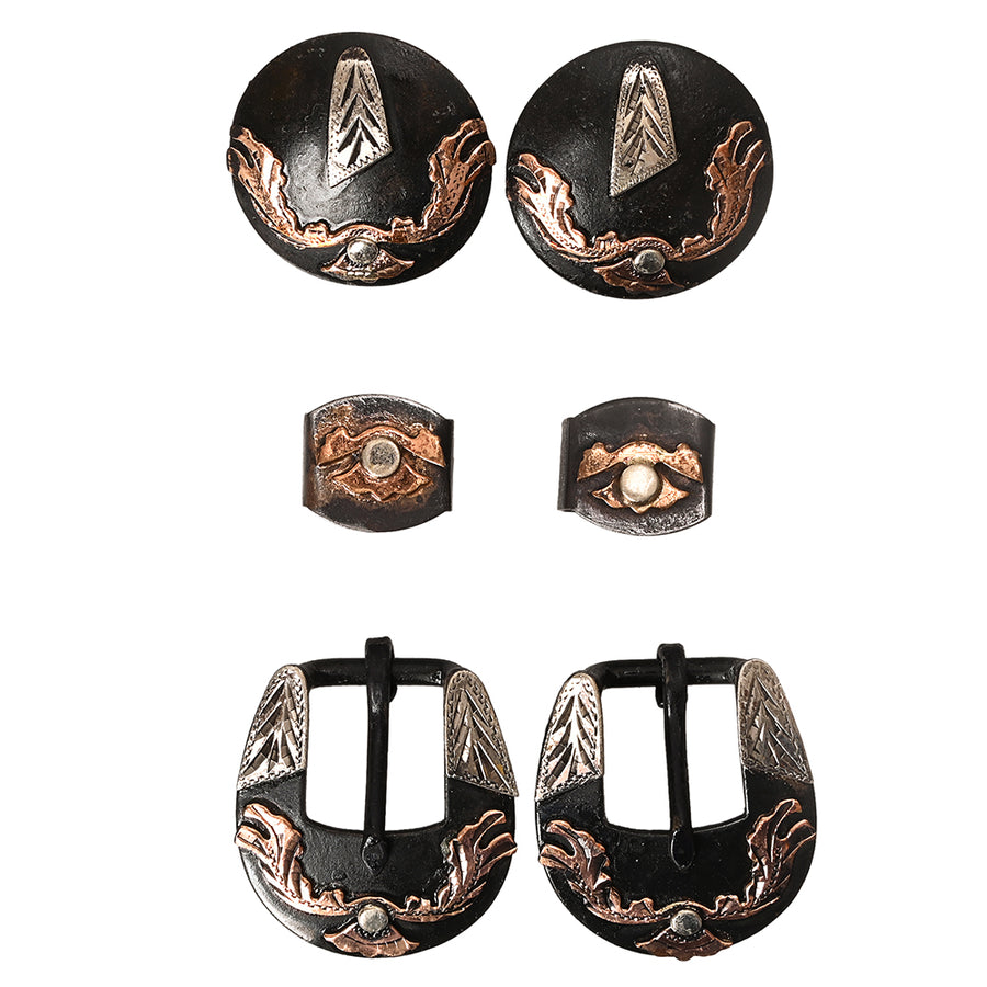Hilason Western German Silver Hand Engraved Horse Tack Set Buckle Concho - Uhorse