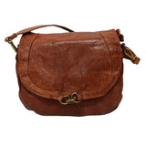 Spaghetti Western SWL134 Cross Body Vintage Handmade Drum Dyed Genuine European Cowhide Leather Women Bag Western Handbag Purse