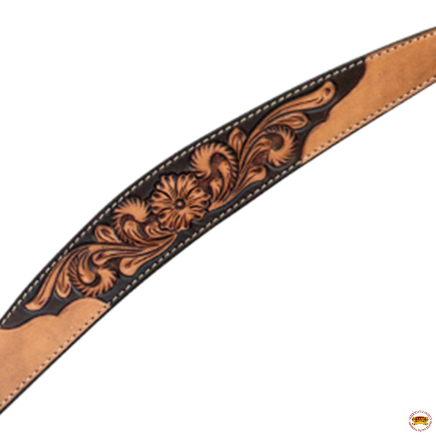 Hilason Floral Hand-Carved Tan Leather Headstall & Breast Collar Collection