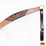 HILASON Western Horse Headstall & Breast Collar American Leather Floral Carving