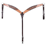 HILASON Western Horse Headstall & Breast Collar American Leather Floral Carving