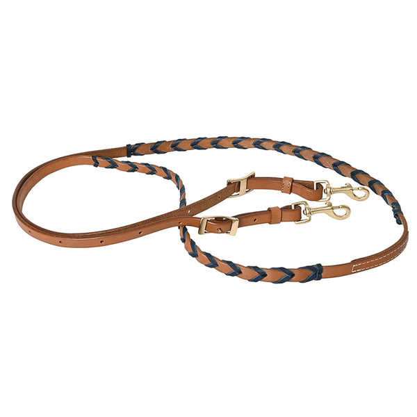 8 Feet Hilason Western Horse American Leather Laced Barrel Roper Reins Brown - Uhorse