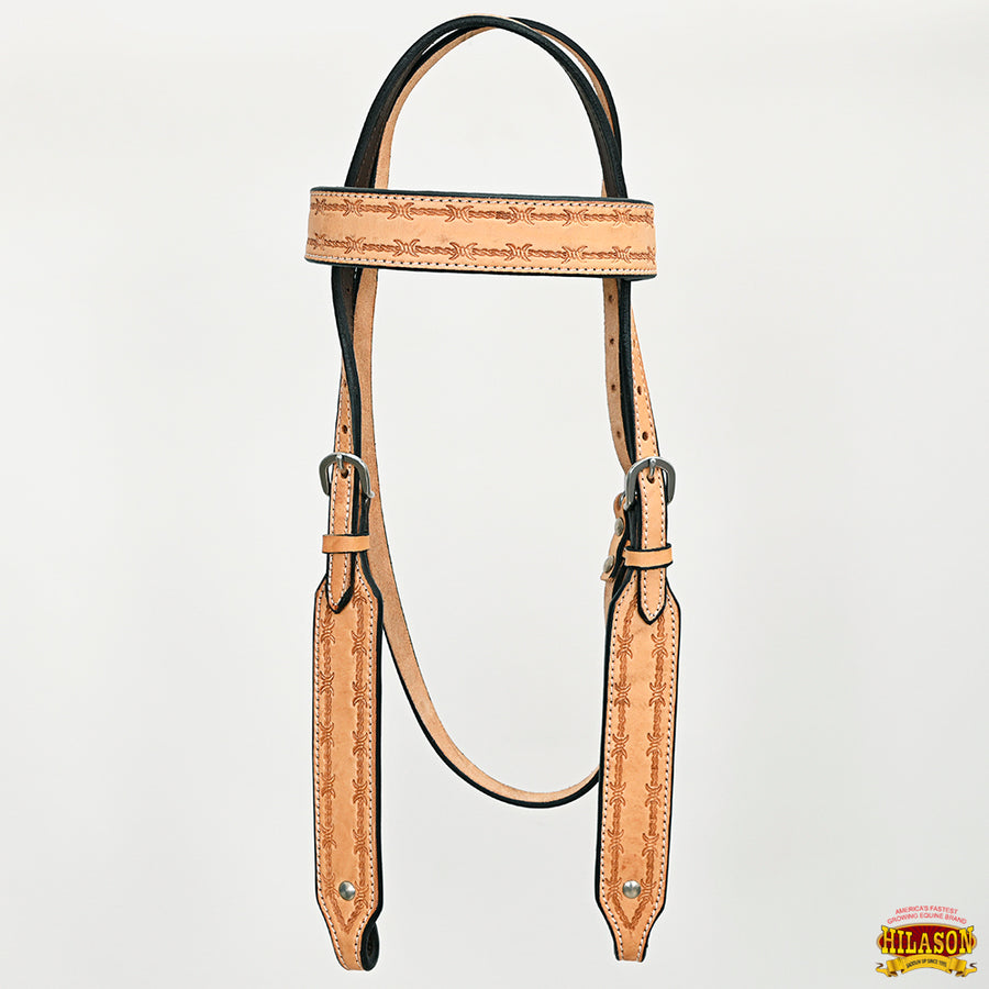 HILASON Western American Leather Horse Headstall Breast Collar Tack Set Tan