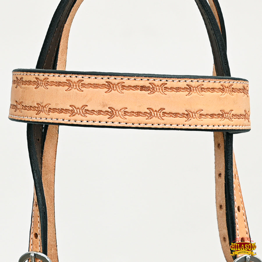 HILASON Western American Leather Horse Headstall Breast Collar Tack Set Tan