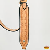 HILASON Western American Leather Horse Headstall Breast Collar Tack Set Tan