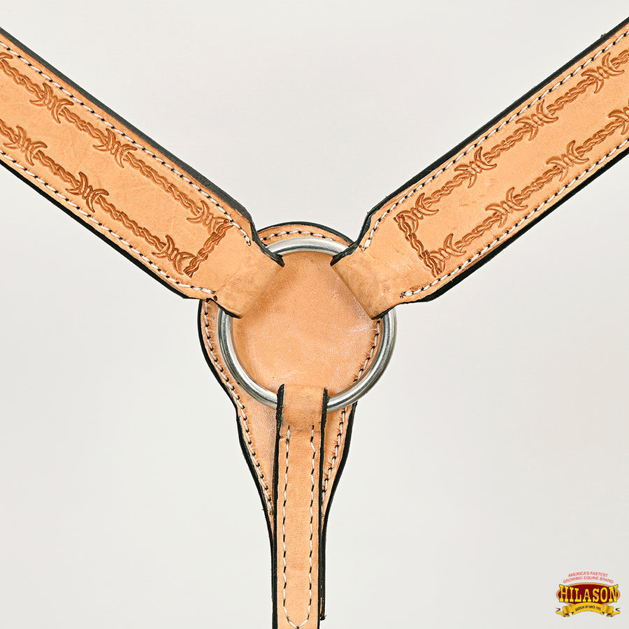 HILASON Western American Leather Horse Headstall Breast Collar Tack Set Tan