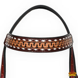 HILASON Western American Leather Headstall Breast Collar Horse Tack Set