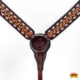 HILASON Western American Leather Headstall Breast Collar Horse Tack Set
