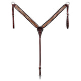 HILASON Western American Leather Headstall Breast Collar Horse Tack Set