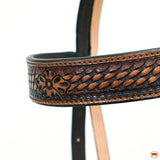 HILASON Western Horse Genuine American Leather Headstall & Breast Collar Set Brown