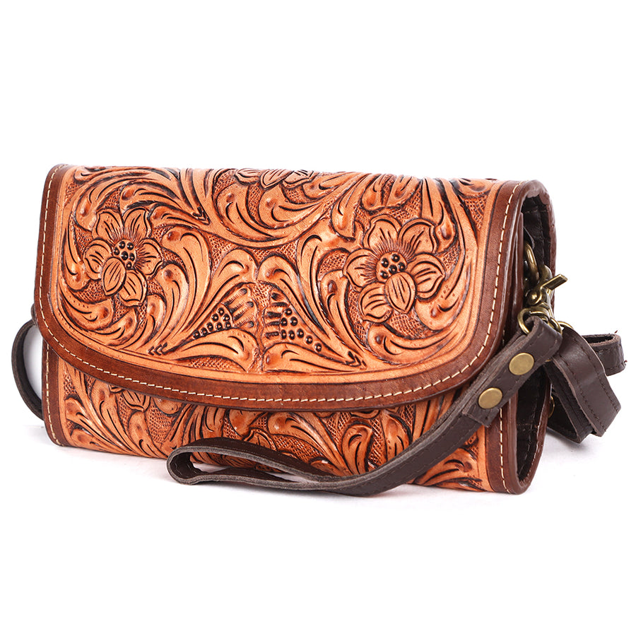 American Darling ADBGM360A Hand Tooled Genuine Leather Women Bag W. by Hilason – Cowboy and equestrian accessories