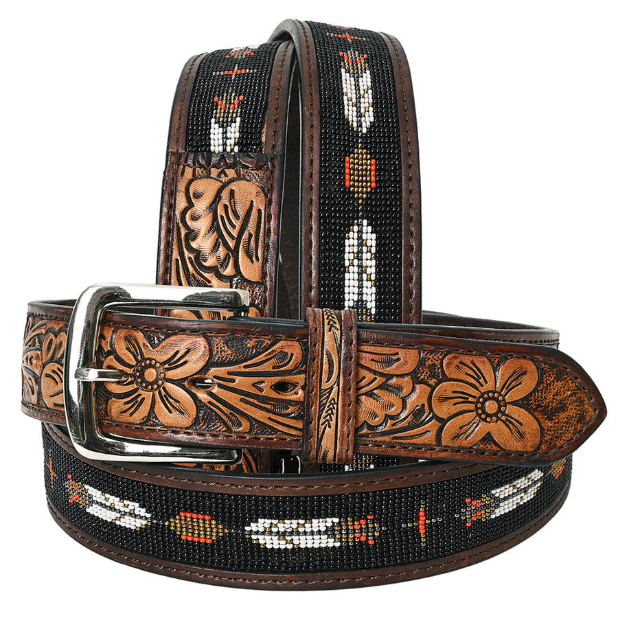 HILASON Western Genuine Leather Belt for Men Women Cowboy Cowgirl Handmade Unisex Full Grain Heavy Duty Tooled - Uhorse