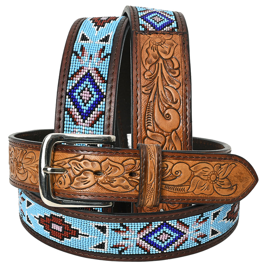 HILASON Western Genuine Leather Belt for Men Women Cowboy Cowgirl Handmade Unisex Full Grain Heavy Duty Tooled - Uhorse